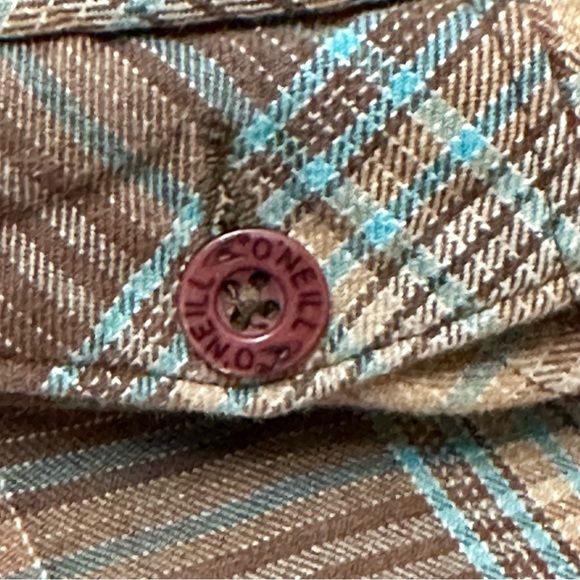 O’Neill Mens Brown and Blue Plaid Cotton Trucker Shorts Sz 38 Skater Summer Surf - Picture 6 of 10